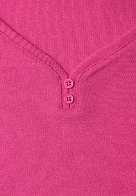 Shirt mit gerundetem V-Ausschnitt magenta dream