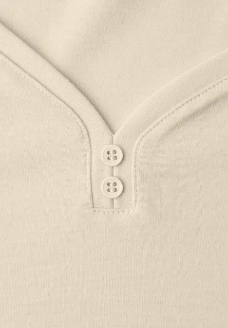 Shirt mit gerundetem V-Ausschnitt smoke beige