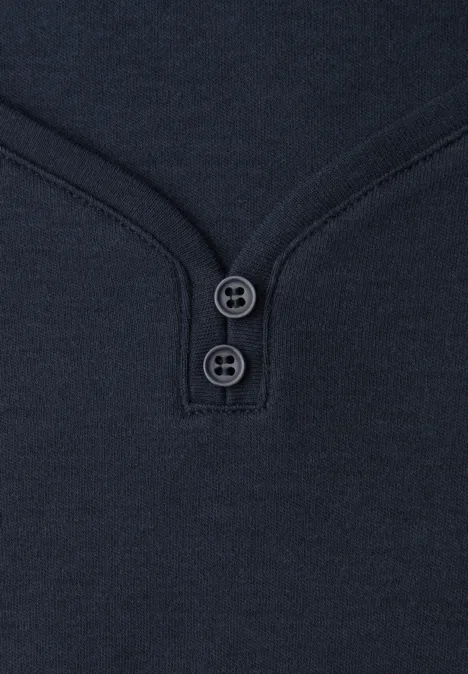 Shirt mit gerundetem V-Ausschnitt shadowed navy