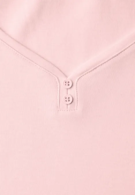 Shirt mit gerundetem V-Ausschnitt minimal rose