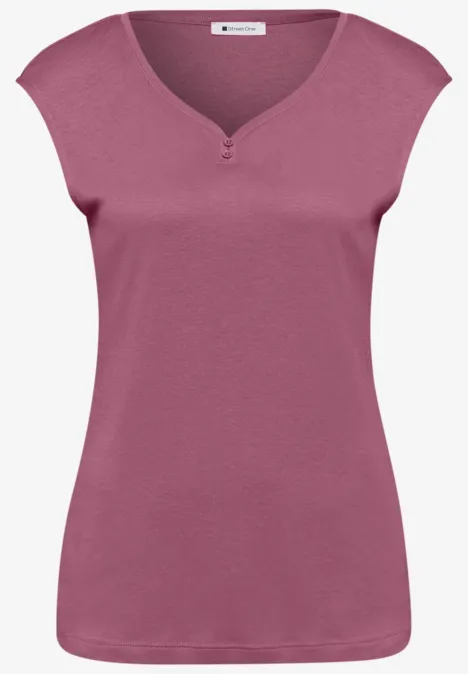 Shirt mit gerundetem V-Ausschnitt dark clouded blush