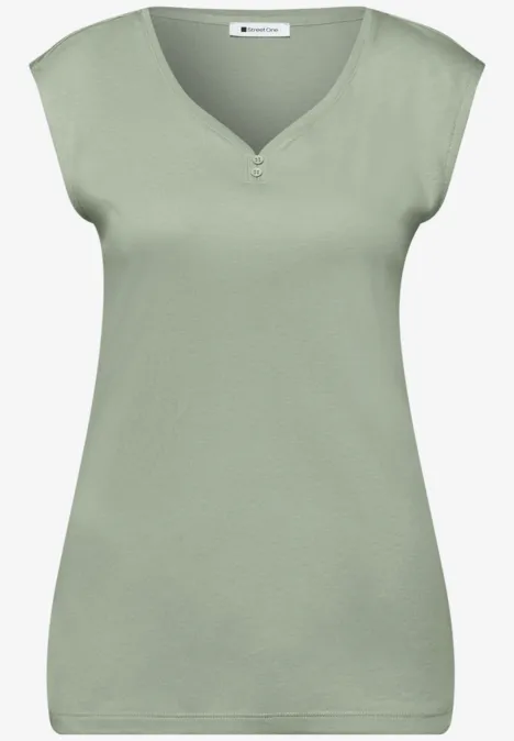 Shirt mit gerundetem V-Ausschnitt mint leaf