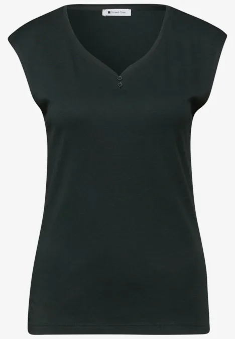 Shirt mit gerundetem V-Ausschnitt deep bound green