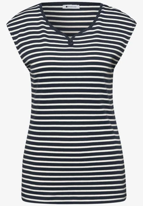 Ärmelloses Shirt mit Knopfdetail shadowed navy