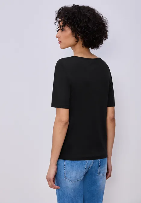 T-shirt avec détail de boutons Black T-shirt avec détail de boutons Black