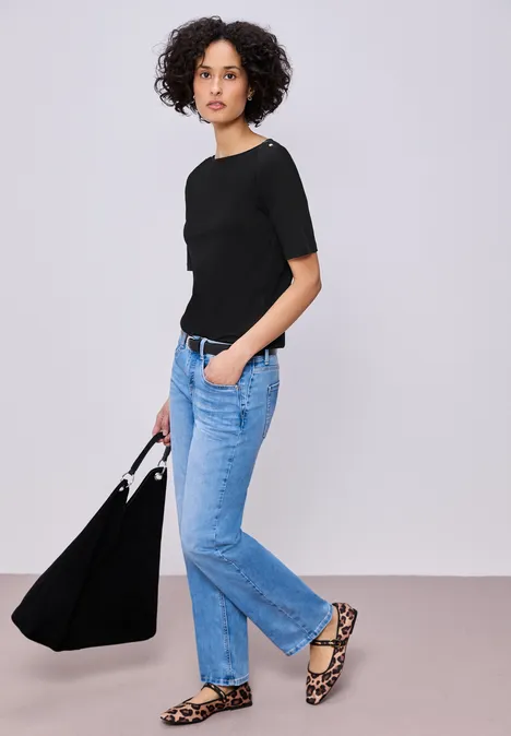 T-shirt avec détail de boutons Black T-shirt avec détail de boutons Black