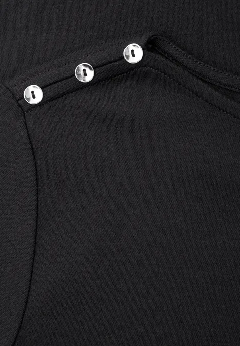 T-shirt avec détail de boutons Black T-shirt avec détail de boutons Black