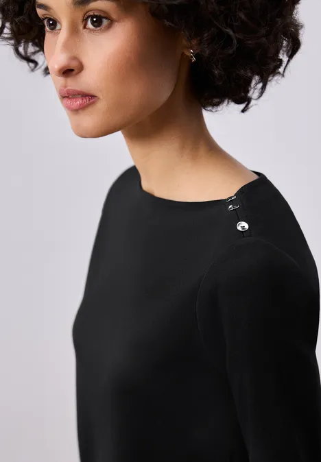 T-shirt avec détail de boutons Black T-shirt avec détail de boutons Black