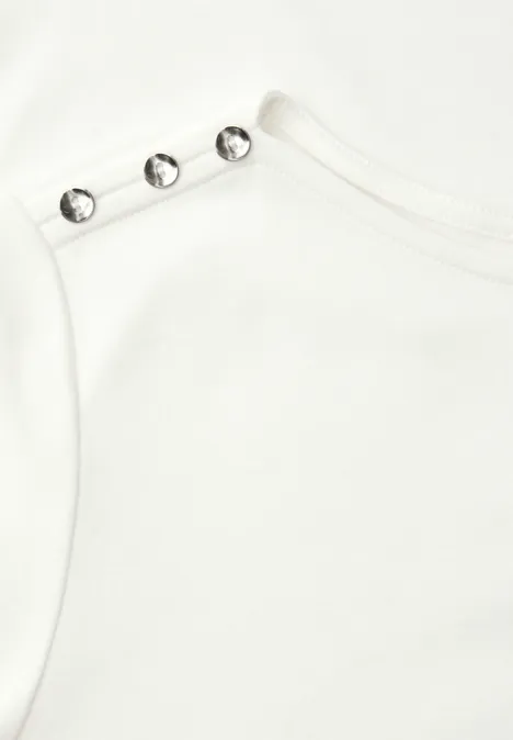 T-shirt avec détail de boutons off white T-shirt avec détail de boutons off white