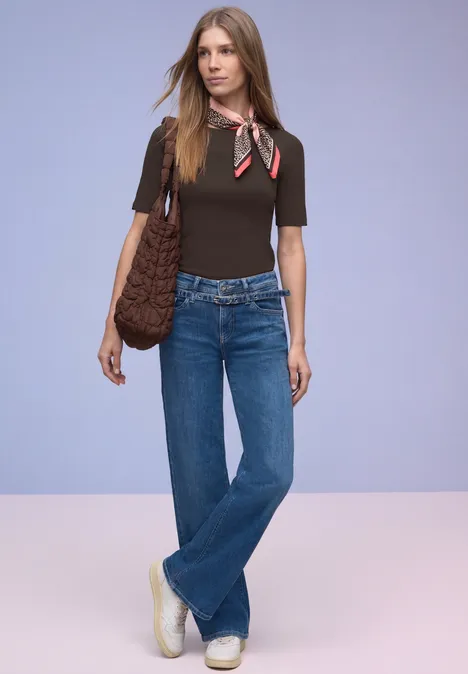 T-shirt avec détail de boutons espresso brown T-shirt avec détail de boutons espresso brown