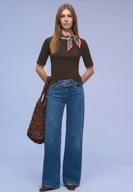 T-shirt avec détail de boutons espresso brown T-shirt avec détail de boutons espresso brown