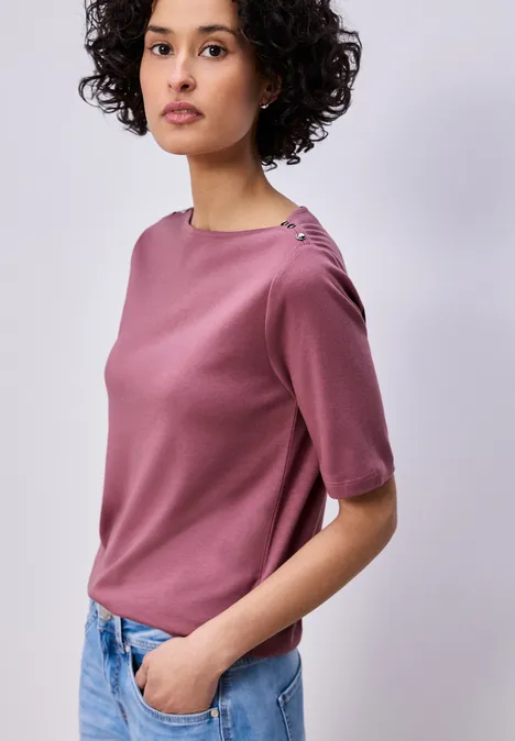 T-shirt avec détail de boutons dark clouded blush T-shirt avec détail de boutons dark clouded blush