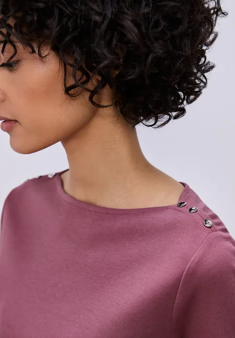 T-shirt avec détail de boutons dark clouded blush T-shirt avec détail de boutons dark clouded blush