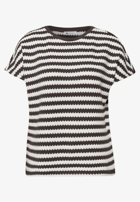 Dropped Shoulder Shirt mit Streifen espresso brown