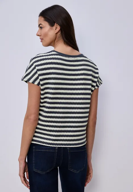 Dropped Shoulder Shirt mit Streifen shadowed navy