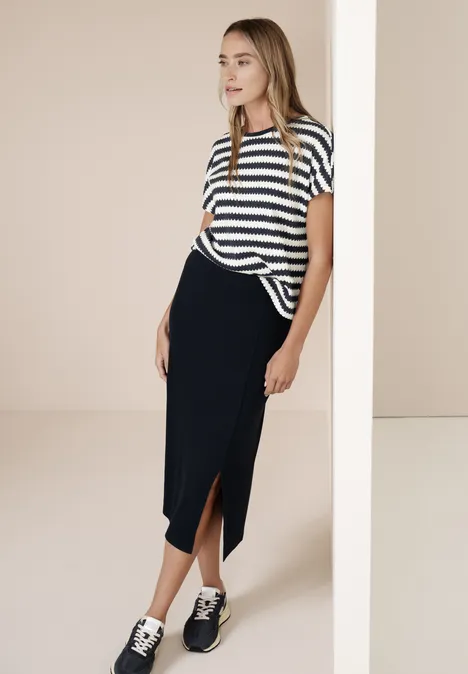 Dropped Shoulder Shirt mit Streifen shadowed navy