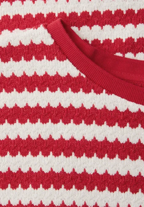 Dropped Shoulder Shirt mit Streifen salsa red