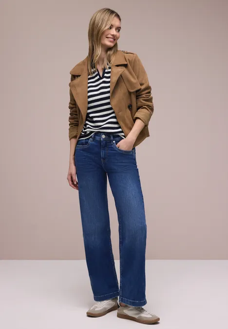 Koszulka Polo z krótkim rękawem w paski shadowed navy