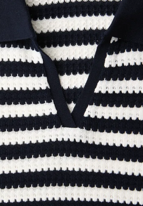 Koszulka Polo z krótkim rękawem w paski shadowed navy