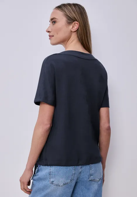 Chemise dropped shoulder avec détail côtelé shadowed navy