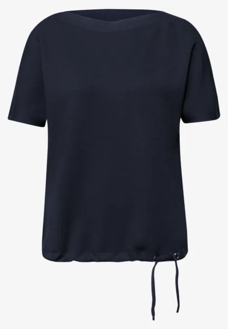 Chemise dropped shoulder avec détail côtelé shadowed navy