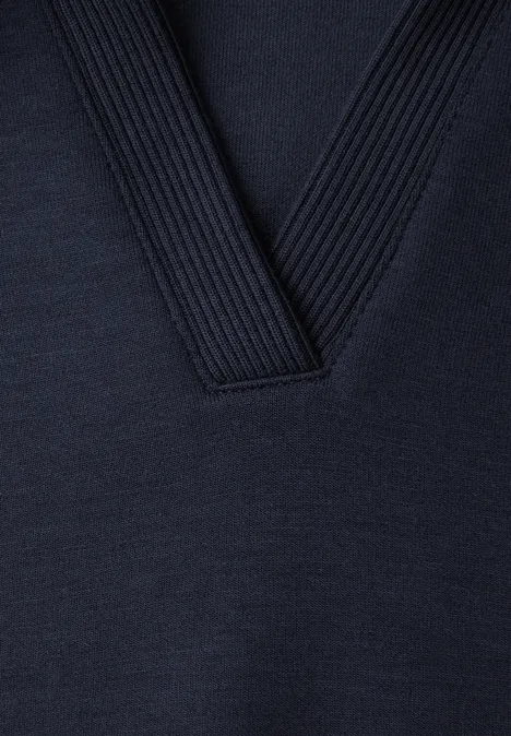 Poloshirt met korte mouwen en geribd detail shadowed navy