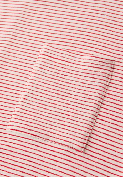 T-shirt à manches courtes avec rayures structurées salsa red