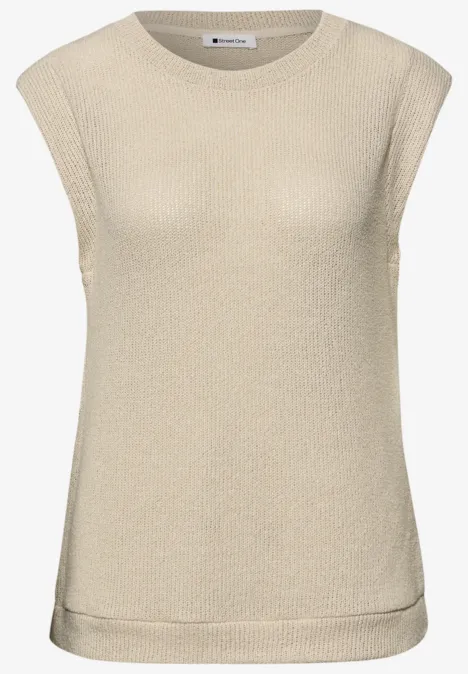Dropped Shoulder Top im Strick-Look smoke beige