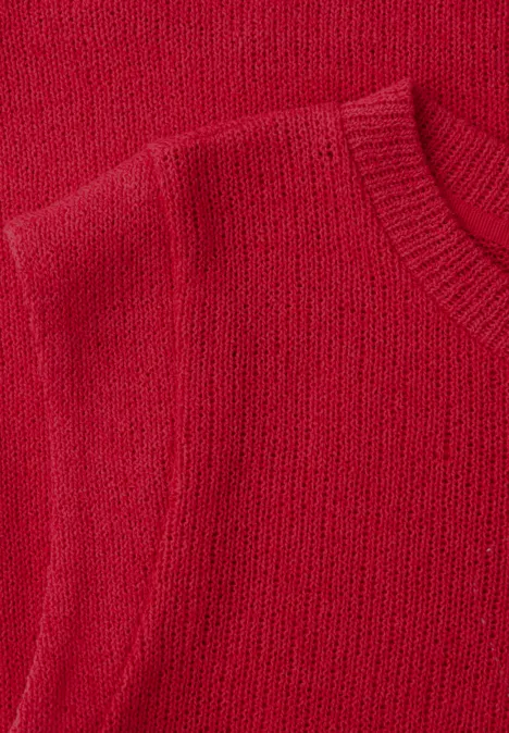 Dropped Shoulder Top im Strick-Look salsa red Dropped Shoulder Top im Strick-Look salsa red