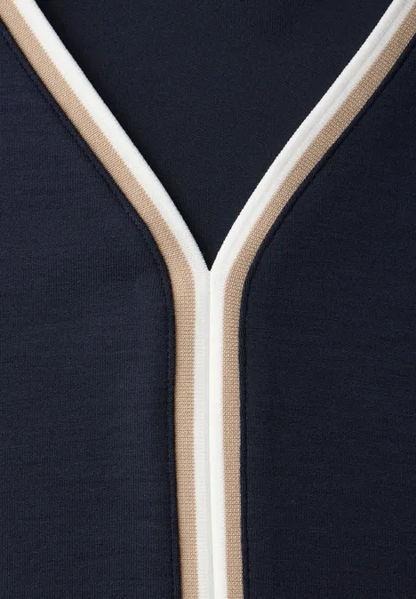 Shirt met 3/4 mouwen en contrasterende details shadowed navy