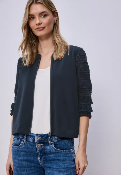 Veste à manches longues en look soie shadowed navy