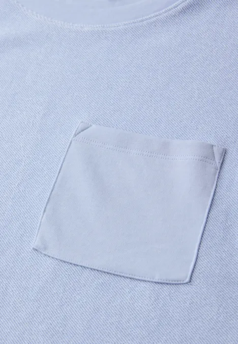 T-shirt à manches courtes avec mélange de structures cashmere blue T-shirt à manches courtes avec mélange de structures cashmere blue