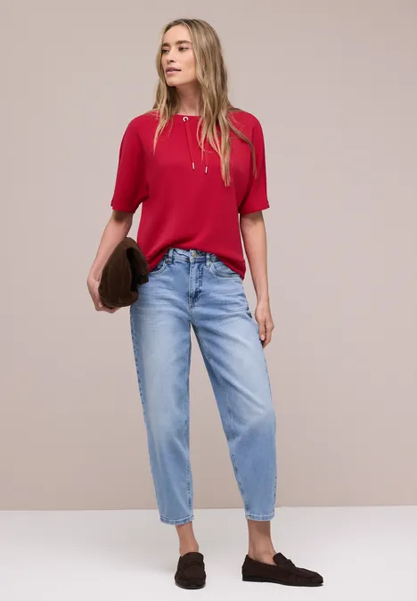 Chemise en soie salsa red