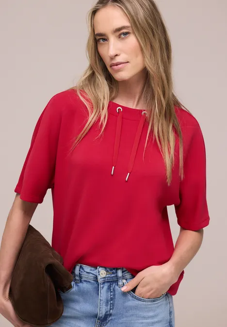 Chemise en soie salsa red