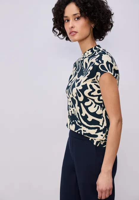 Gedessineerd basic shirt shadowed navy