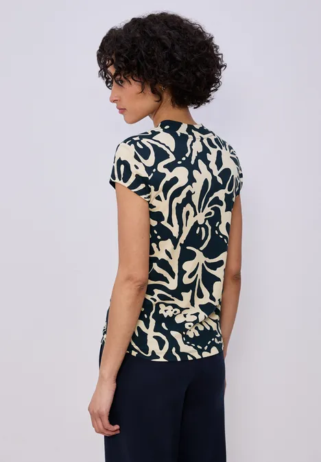 Gedessineerd basic shirt shadowed navy