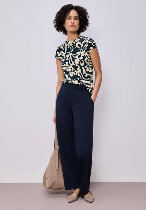 Gedessineerd basic shirt shadowed navy