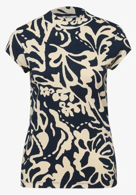 Gedessineerd basic shirt shadowed navy