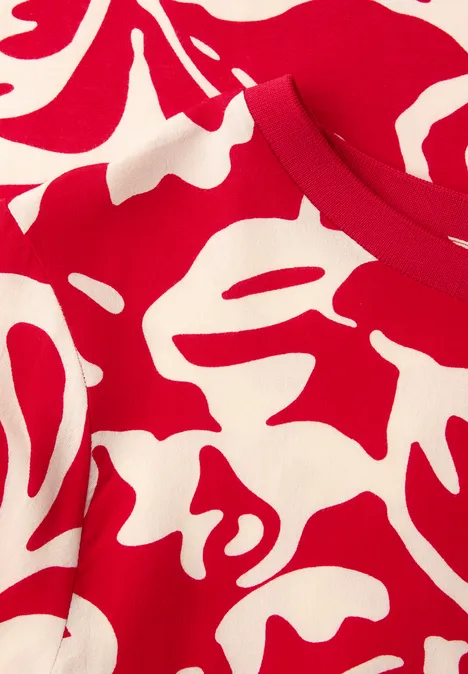 Shirt mit Rundhals und  Volumen-Ärmeln salsa red