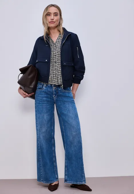 T-shirt au look chemisier shadowed navy T-shirt au look chemisier shadowed navy