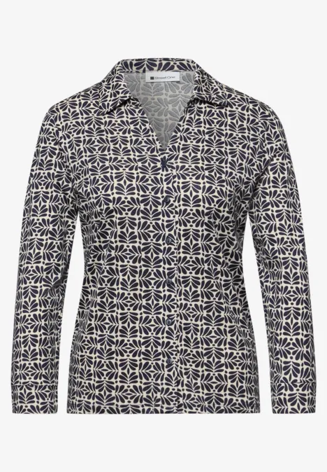 T-shirt au look chemisier shadowed navy T-shirt au look chemisier shadowed navy