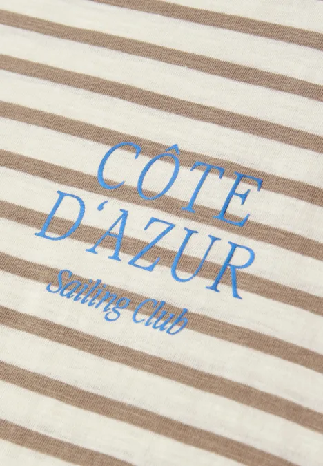 Dropped Shoulder Shirt mit Streifen safari beige