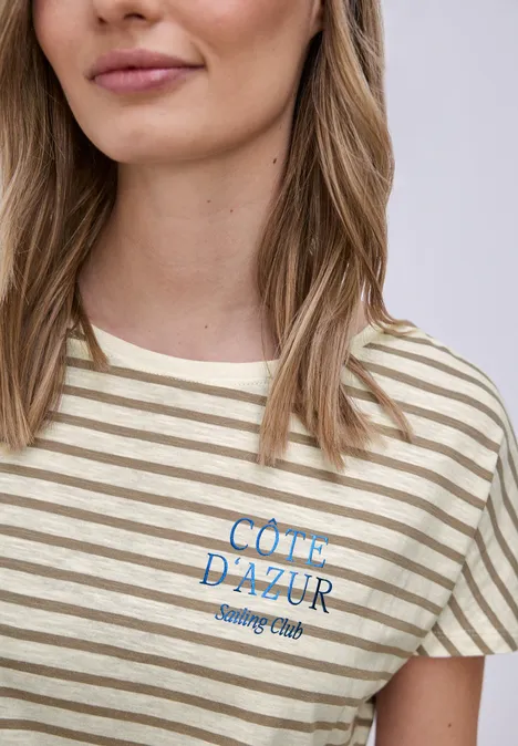 Dropped Shoulder Shirt mit Streifen safari beige