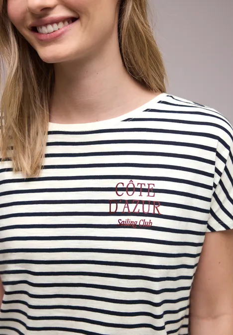 Dropped Shoulder Shirt mit Streifen shadowed navy