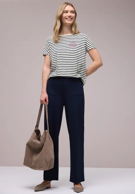 Dropped Shoulder Shirt mit Streifen shadowed navy