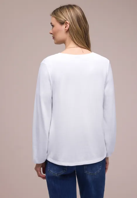 Langarm Jacke in offener Passform White