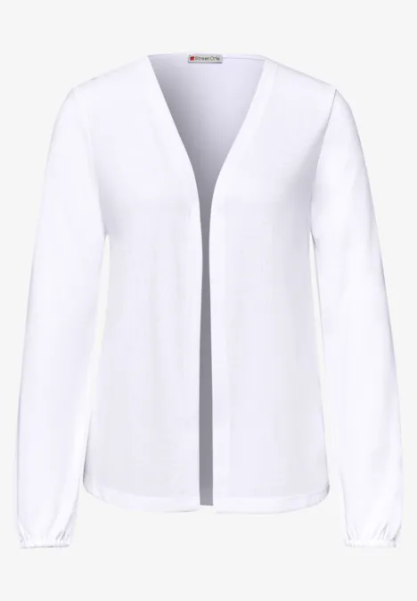 Langarm Jacke in offener Passform White