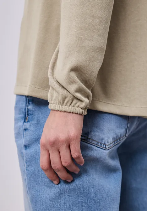 Jas met lange mouwen en een open pasvorm timeless beige