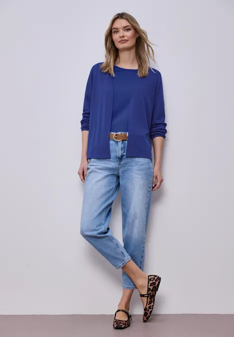 Jas met lange mouwen en een open pasvorm amparo blue