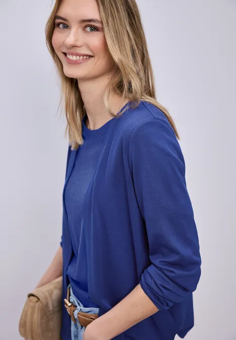 Jas met lange mouwen en een open pasvorm amparo blue